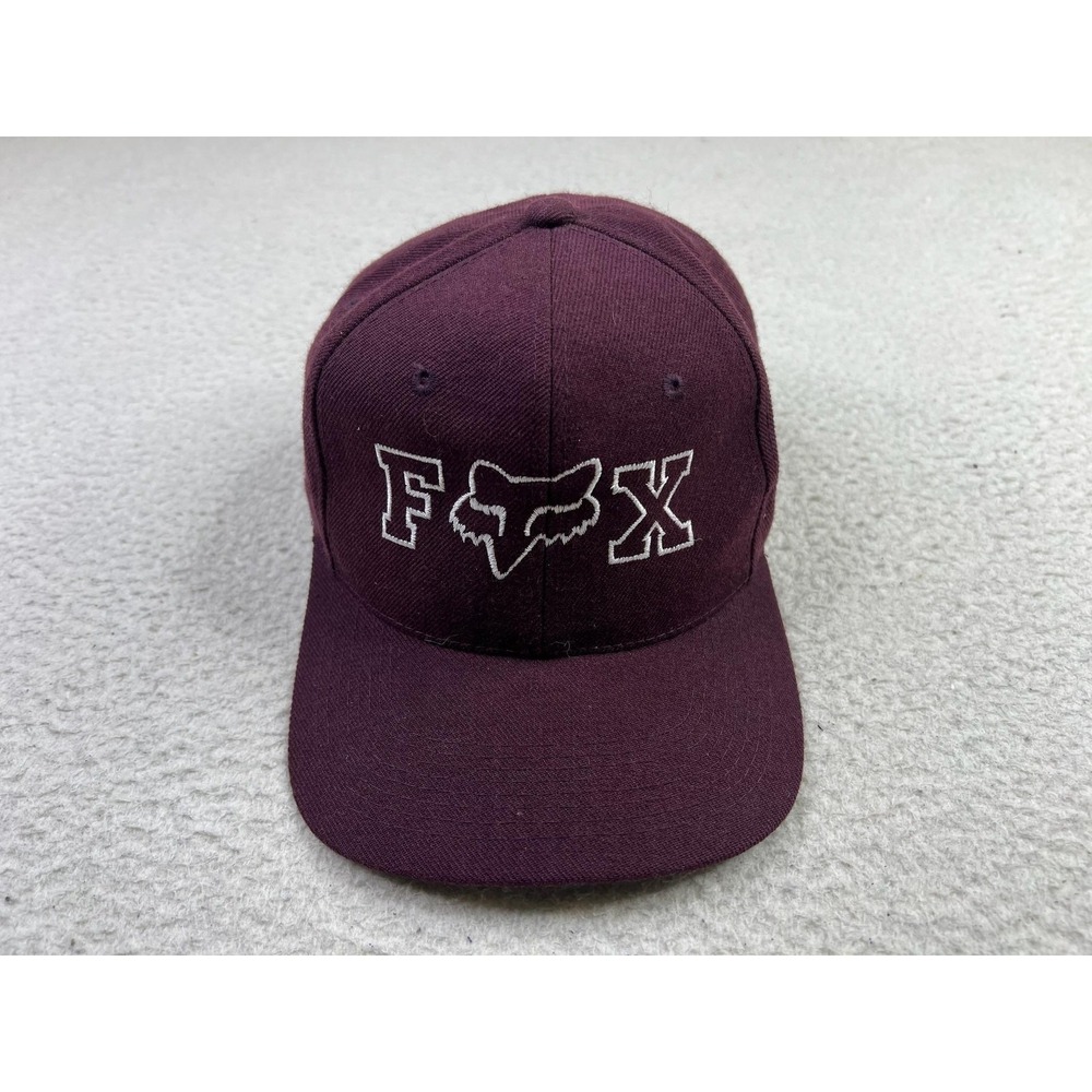 Fox Racing Hat Cap Snap Back One Size Burgundy Red Logo Mens Motocross MX